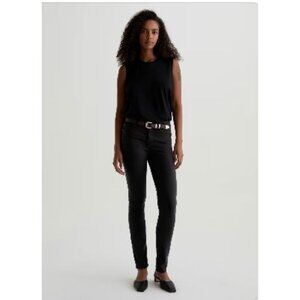 AG Prima Mid Rise Cigarette Jeans Super Black Size 28R Skinny Designer Classic